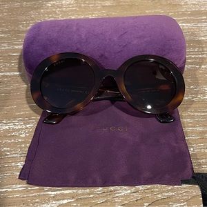 never worn Gucci round Havana/smoke sunglasses